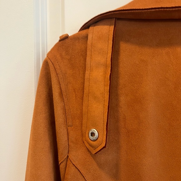 Faux Suede Brown Coat - Picture 6 of 7